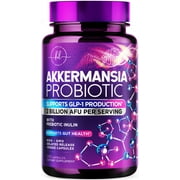 Akkermansia Probiotic - 2 Billion AFU per Serving - Best Strain for GLP-1 Production Support with Prebiotic Fiber for Natural Digestive & Gut Health - Bottled in USA for Women & Men - 120 Capsules