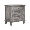 thumbnail image 1 of Benjara Akki 30 Inch 3 Drawer Nightstand, Felt Lined, USB Ports, Rustic Wood Gray, 1 of 5