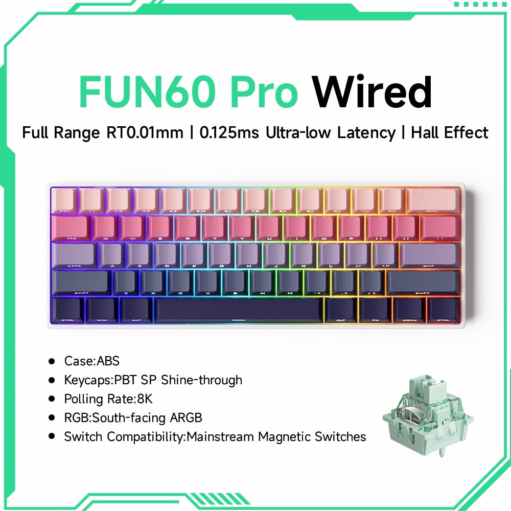 Akko MonsGeek FUN60 PRO&MAX HE Magnetic Keyboard 60% Machanical Gaming ...