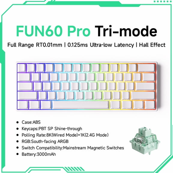 Akko MonsGeek FUN60 PRO&MAX HE Magnetic Keyboard 60% Machanical Gaming Keyboards Rapid Trigger 8K Custom Keyboard Gamer Esports