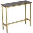 thumbnail image 1 of Aklaus 40" Bar Table,Rectangular Industrial Bar Height Table with Sturdy Gold Metal Frame Black Faux Marble Top,Pub High Top Dining Table for Dining Room Living Room Console Entryway, 1 of 9
