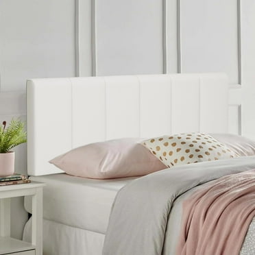 Aklaus Adjustable Headboard King Head Board Upholstered King Headboard Only Modern Bed Headboard King Size Faux Leather Padded King Size Bed Headboard for King Size Bed White