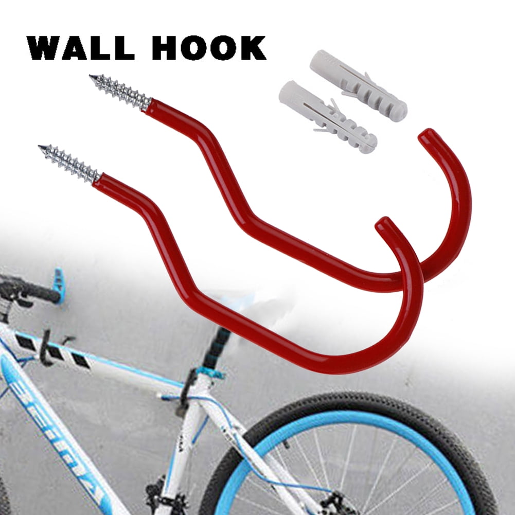 Akloker 2pcs Bicycle Wall Mount Rack Storage Bracket MTB Bike Hanging Hook  (Red) 