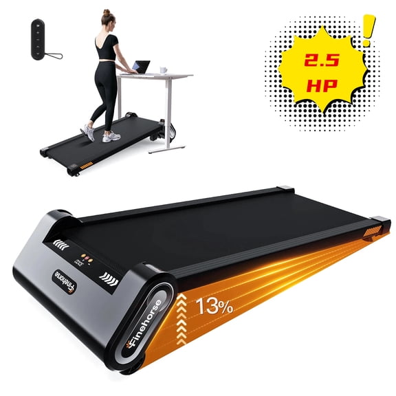 Akluer 13% 6-Level Auto Incline Walking Pad, Portable Treadmill with Remote Control, 330Lbs Capacity, LED Display, Compact Design for Home & Office Use