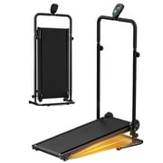 Akluer Manual Non-Electric Treadmill with Fixed Incline, Motorless Walking Treadmill for Home Exercise, Anti-Slip Running Belt, Compact Design