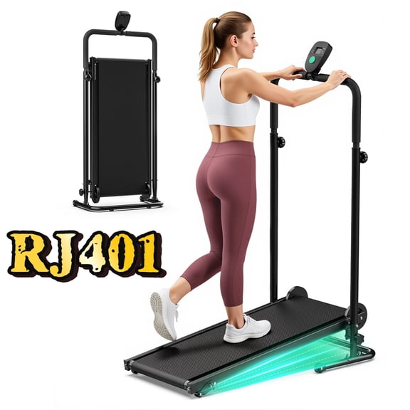 Akluer Manual Walking Treadmill with Fixed Incline, Non-Electric Compact Treadmill for Home Exercise, Quiet Motor-Free Design, Anti-Slip Belt