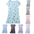 thumbnail image 1 of Akmaiox Cotton Nightgowns for Women Lightweight Comfy Cute Print Loungewear Short Sleeve Casual Loose Summer Sleep Dresses S‑XL, 1 of 3