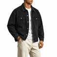 thumbnail image 1 of Akmaiox Men's & Big Men's Denim Jacket Button Up Long Sleeve Shirts Regular Fit Jean Trucker Jacket with Pockets Black XXL, 1 of 7