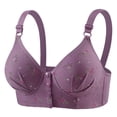 thumbnail image 1 of Akmaiox Plus Size Bras for Women, Full Support Wirefree Front Closure Push Up Bra, Soft Comfy Seamless Everyday No Underwire Lingerie for Women, 1 of 4