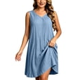 thumbnail image 1 of Akmaiox Plus Size Summer Dresses for Women,Sleeveless V Neck Mid Length Casual Beach Dresses,Trendy Pleats Soft Loose Vacation Sundresses XL-5XL, 1 of 6