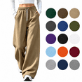 thumbnail image 1 of Akmaiox Wide Leg Sweatpants for Women, Plus Size Drawstring Waist Workout Joggers with Pockets, Casual Comfy Outdoor Hiking Pants, 1 of 7
