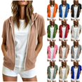 thumbnail image 1 of Akmaiox Zip Up Hoodies for Women,Short Sleeve Lightweight Hooded Sweatshirts with Pockets,Casual Loose Solid Color Workout Jackets S-2XL, 1 of 8