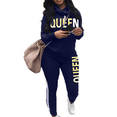 thumbnail image 1 of Akmipoem 2 Piece Sweatsuit Women Plus Cowl Neck Letter Print Trackpants Tracksuit Outfits Navy Blue 2XL, 1 of 5