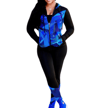 Akmipoem 2 Piece Tracksuit Women Graphic Hoodie Jacket Sweatsuit Outerwear Outfits Jogger Set