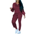 thumbnail image 1 of Akmipoem Pullover Sweatshirts for Women 2 Piece Ruffle Pants Jogger Scrubs Sets Sweatsuit Tracksuit, 1 of 6