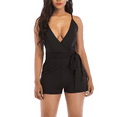 thumbnail image 1 of Akmipoem Sexy Short Rompers Playsuit for Women Plus Sexy Wrap Deep V Neck Sleeveless Jumpsuits, 1 of 6