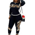 thumbnail image 1 of Akmipoem Women 2 Piece Outfits Camouflage Print Trackuit Sweatsuit Outerwear Set, 1 of 5