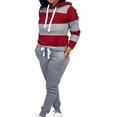 thumbnail image 1 of Akmipoem Women 2 Piece Sweatsuit Outfits Tracksuits Striped Long Sleeve Hoodie Jogging Pants Sets, 1 of 5
