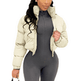 thumbnail image 1 of Akmipoem Women Cropped Zip up Puffer Jacket Winter Lightweight Down Jacket Quilted Padded Coat, 1 of 6
