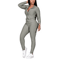 thumbnail image 1 of Akmipoem Womens 2 Piece Tracksuit Set Full Zipper Front Jacket Leggings Workout Outfit Sweatsuit, 1 of 6