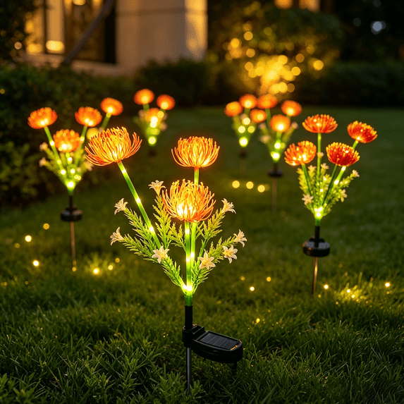 Akmoler Solar Spider Lily Flower Lights, Garden Solar Lights Outdoor Waterproof for Yard, Lawn, Patio, Pathway, Flowerbed, Planter, Balcony,Garden Decoration