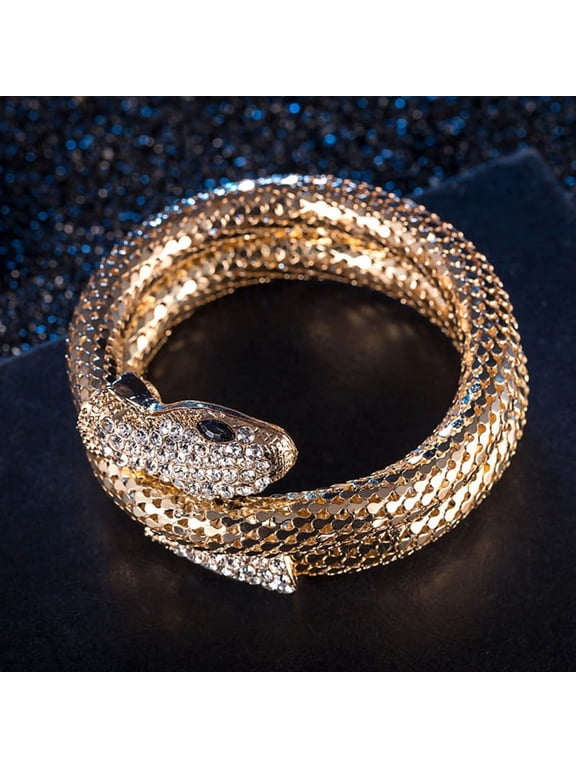 1PC Hot Popular punk Gold color snake Bangle retro club Snake Spiral Bracelet Upper Arm Cuff Armlet Armband Bangle Jewelry Gifts