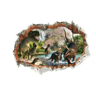 Bangcool Wall Stickers Waterproof Removable Creative 3D Dinosaur Raid  Decorative Stickers Wall Decals Mural Stickers for Kids Room Bedroom Living  Room