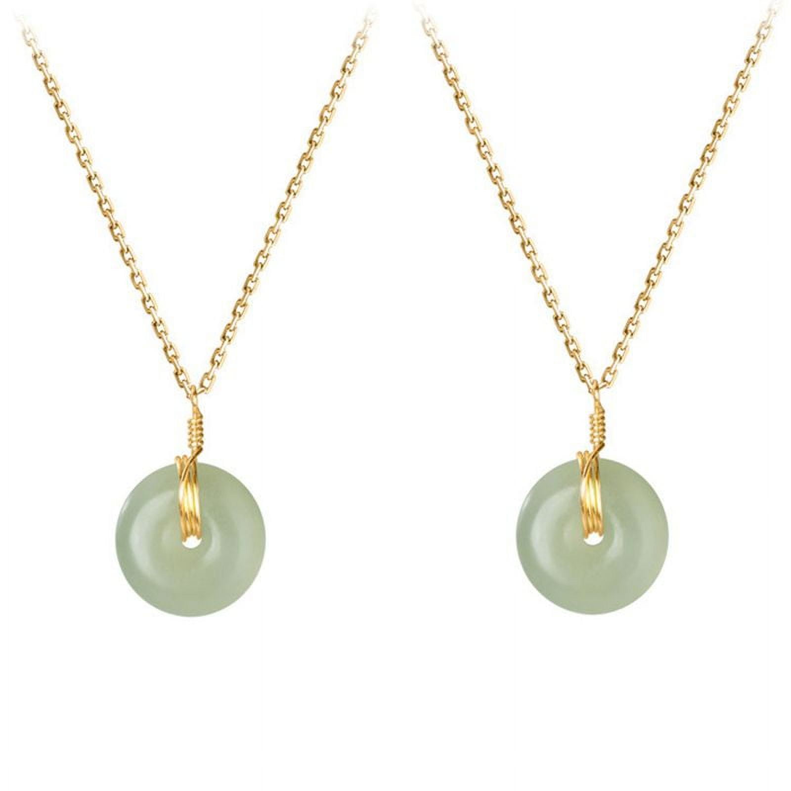 AkoaDa Artificial Jade Pendant Necklace for Women Natural Stone