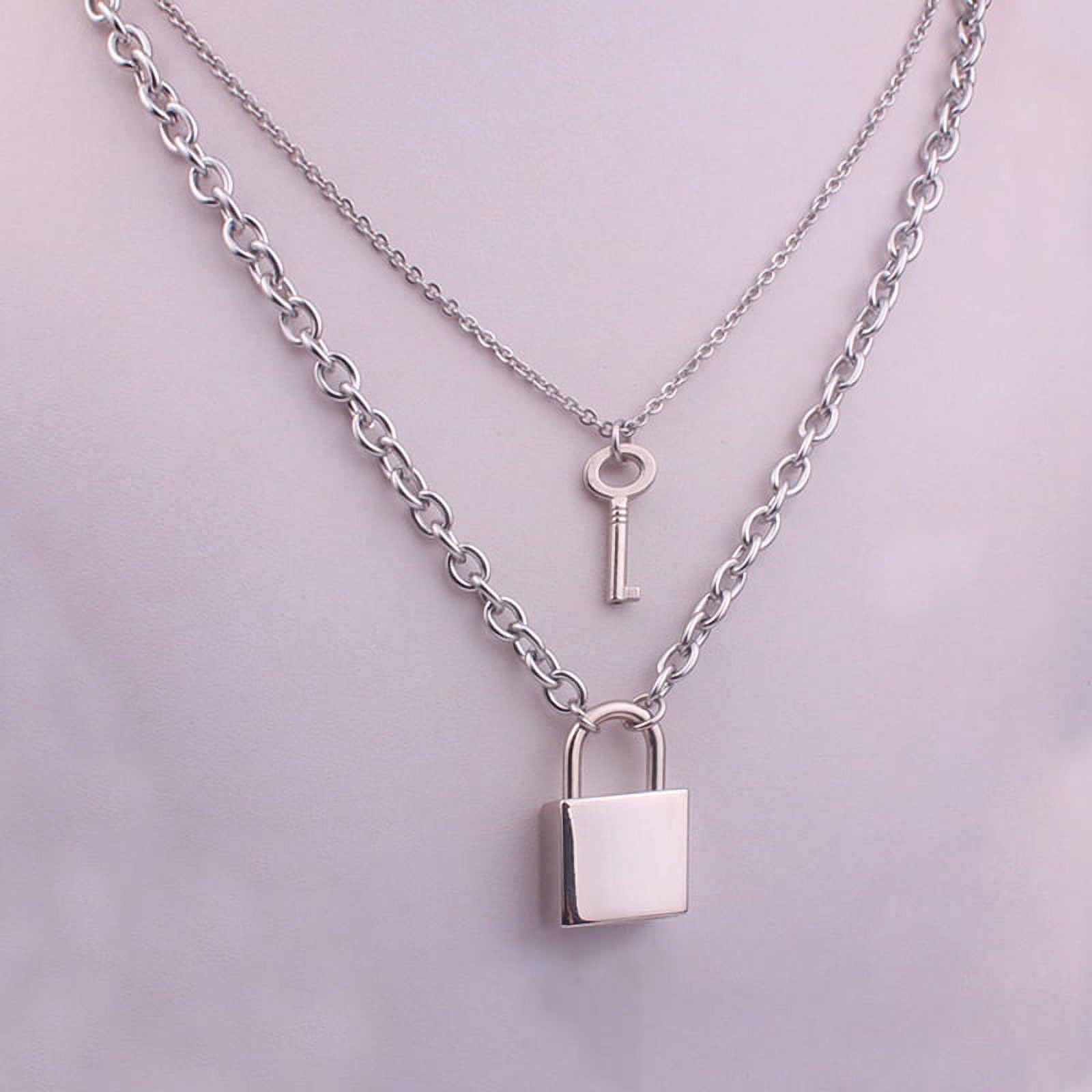 silver lock necklace