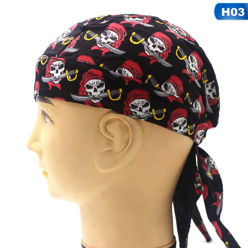 Durag Bandana Du Rag Man Girls Scarf Pirate Hat Head Rap Tie Down Band  Biker Cap