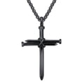 thumbnail image 1 of AkoaDa Men's Jewelry Stainless Steel Nail and Rope Cross Pendant Necklace Newest, 1 of 11