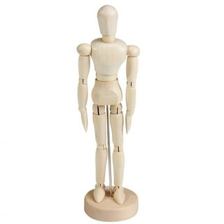 3pcs 4.5Inches Wooden Figure Model Human Art Mannequin Jointed Manikins for  Artists Sketch Home Office Desk Decoration (Beige)