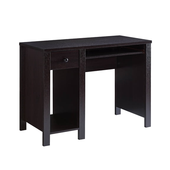 Benjara Akol Computer Desk- Keyboard Drawer and Storage- 39 Inch- Black