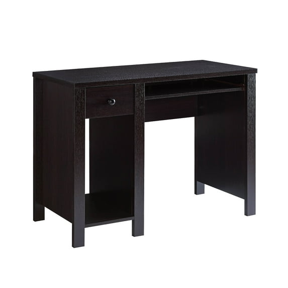 Benjara Akol Computer Desk- Keyboard Drawer and Storage- 39 Inch- Black