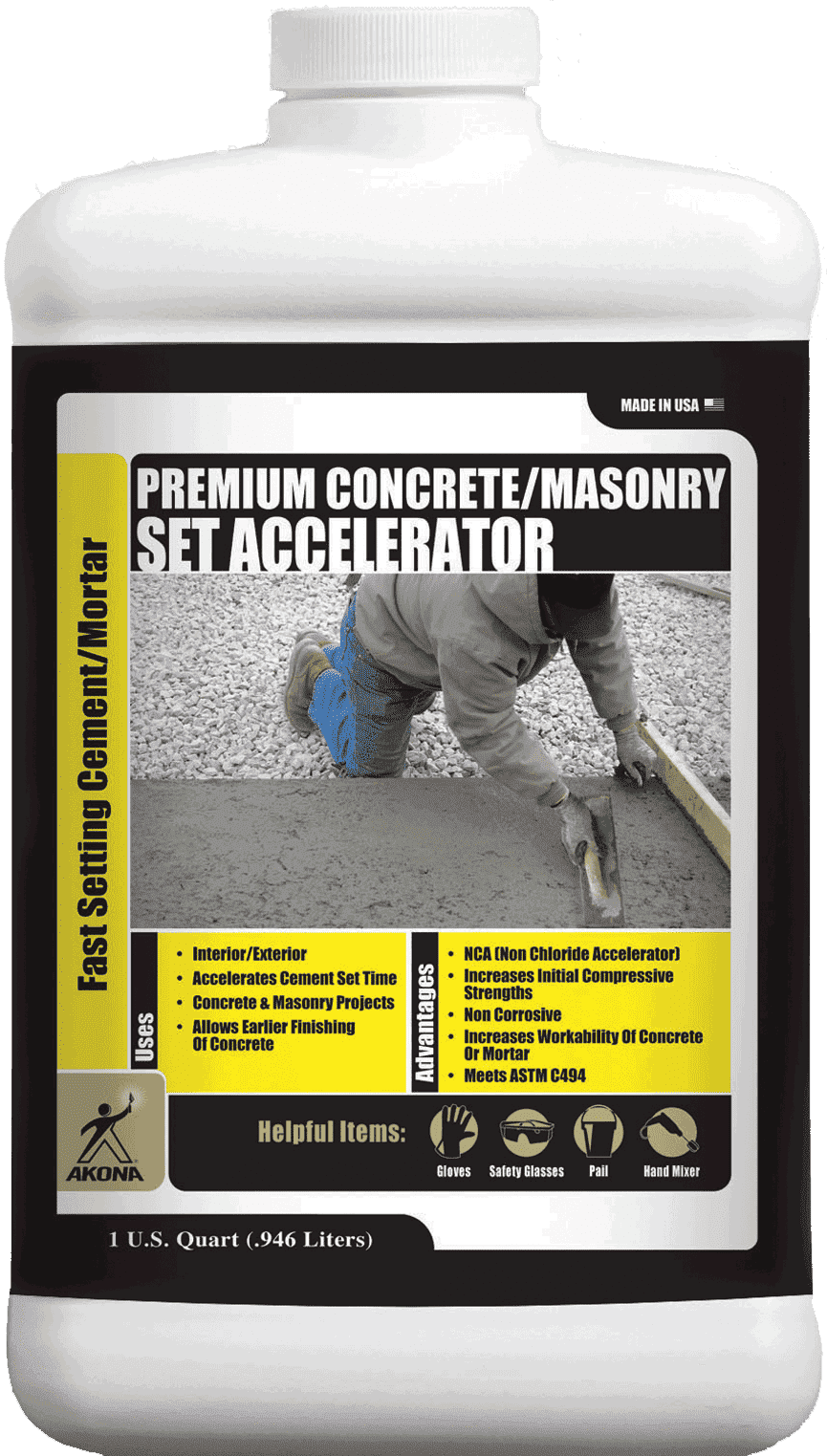AKONA, Concrete/Masonry Set Accelerator Quart, Improves Workability ...