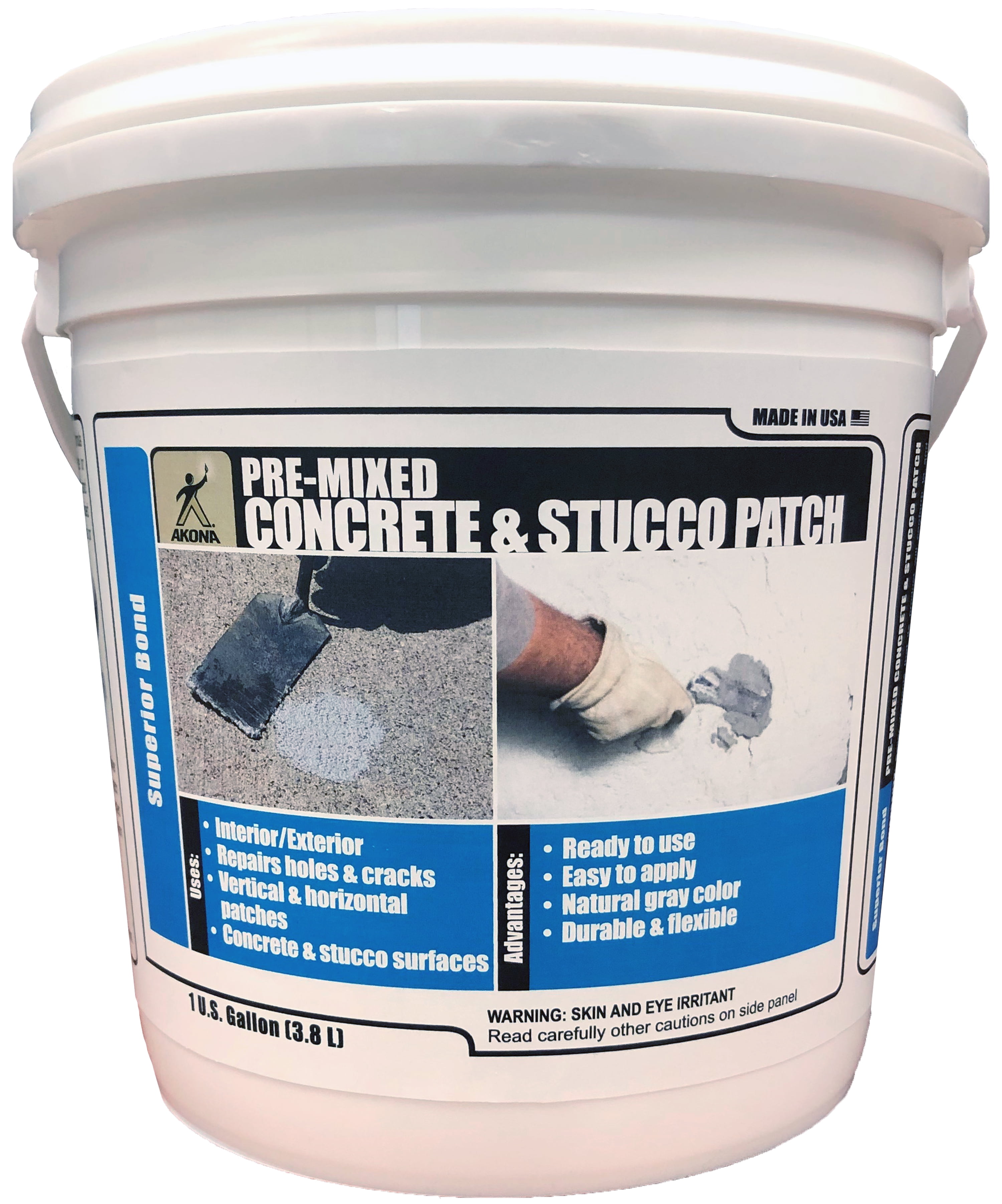 Akona PreMixed Concrete & Stucco Patch Repair Walls, Floors, Holes