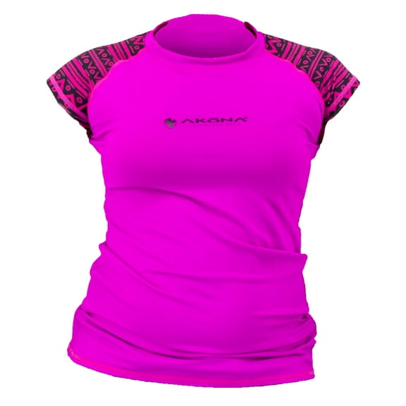 Akona Short Sleeve Women's Rash Guard Scuba Diving, Snorkeling, Magenta