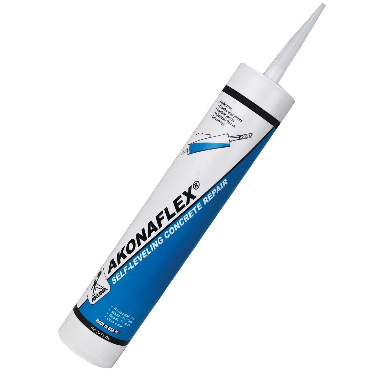 Akonaflex SelfLeveling Concrete Repair Crack Filler Caulk, Gray