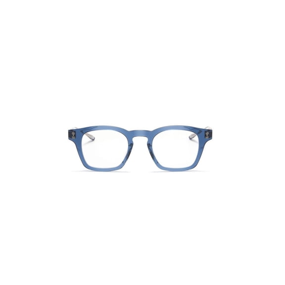 Akoni Men's Akx-418 Translucent Blue Square Frame Eyeglasses With Metal Temples Blue