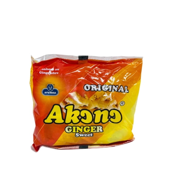 Akono Ginger Candy Sweet Spicy Natural Ginger Treat | Immune Booster Digestive Support | Authentic African Herbal Candy