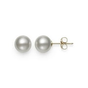 PEARLZZZ Akoya Pearl AAA Quality Stud Earring in 14KT Yellow Gold