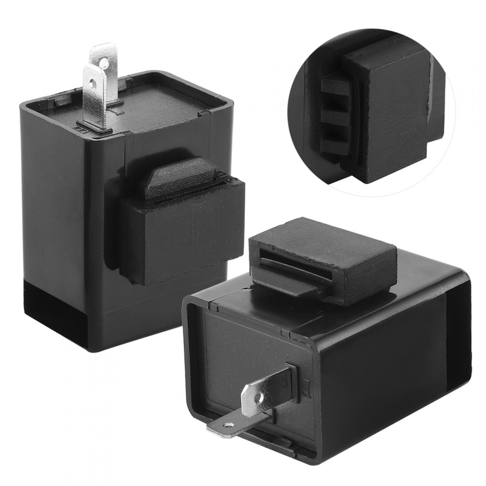 Akozon Turn Signal Flasher Relay Pair 12V 2Pin Motorcycle Flasher