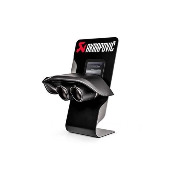 Akrapovic Counter Display with Sample Tail Pipe Set and Carbon Diffuser * High Gloss Finish