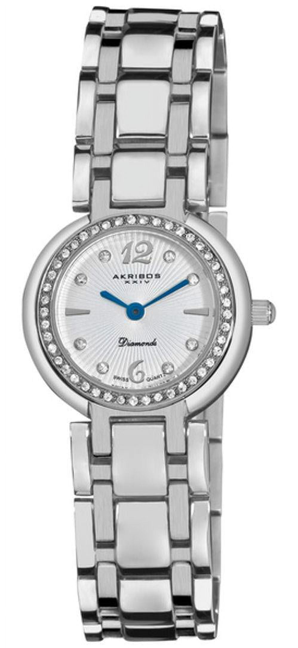 Akribos White and Silver Watch with Crystal Bezel Akribos XXIV AK831TTG Quartz Womens Watch Silver Dial  main image 2