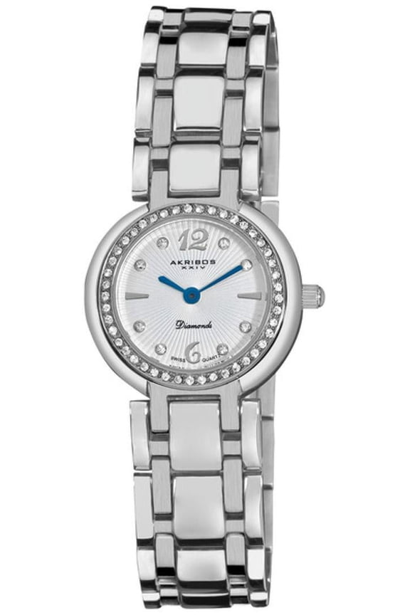 XXIV AK513SS Crystal Bezel Diamond Markers Stainless Steel Womens Watch