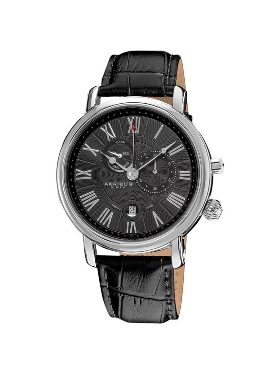XXIV AK593BK Swiss Quartz Multi-Function Leather Strap Mens Watch