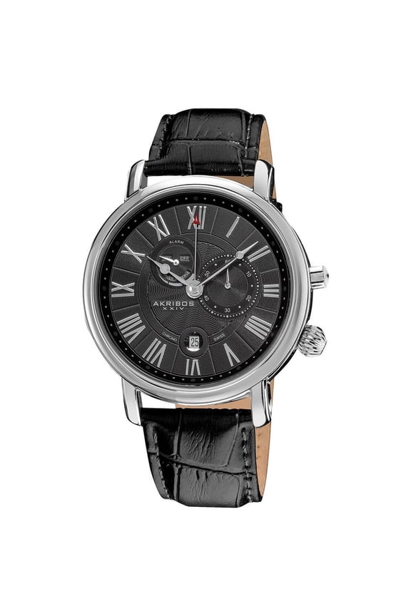 XXIV AK593BK Swiss Quartz Multi-Function Leather Strap Mens Watch