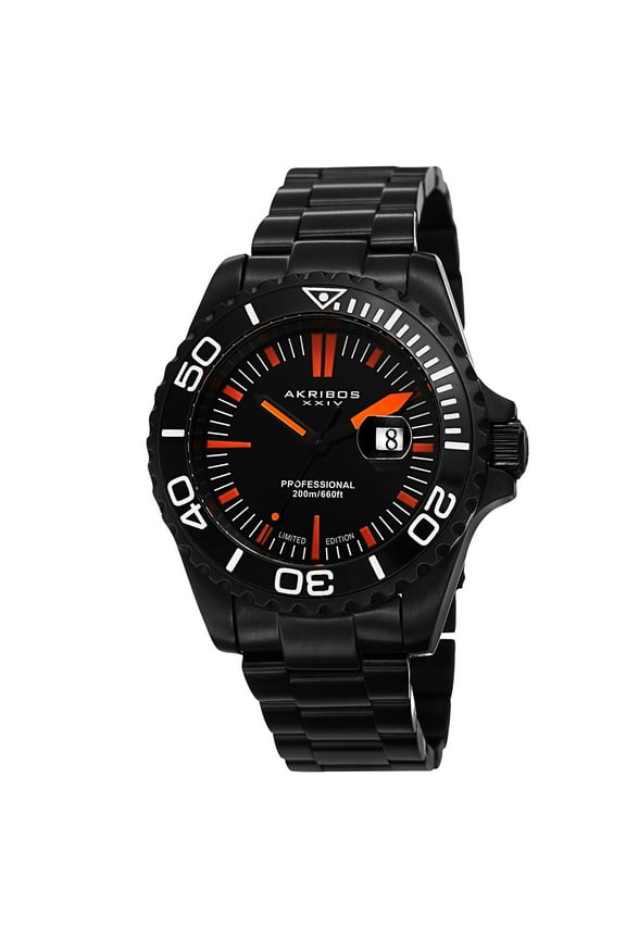 XXIV Men's Divers Quartz Date Black Bracelet Watch
