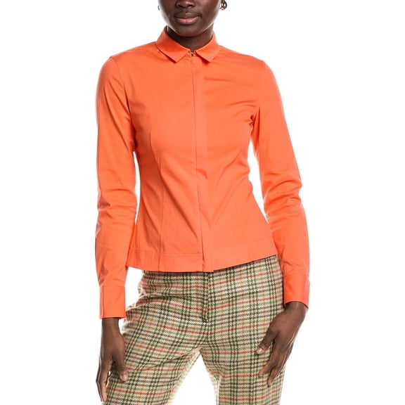 Akris womens Fitted Blouse, 4, Orange