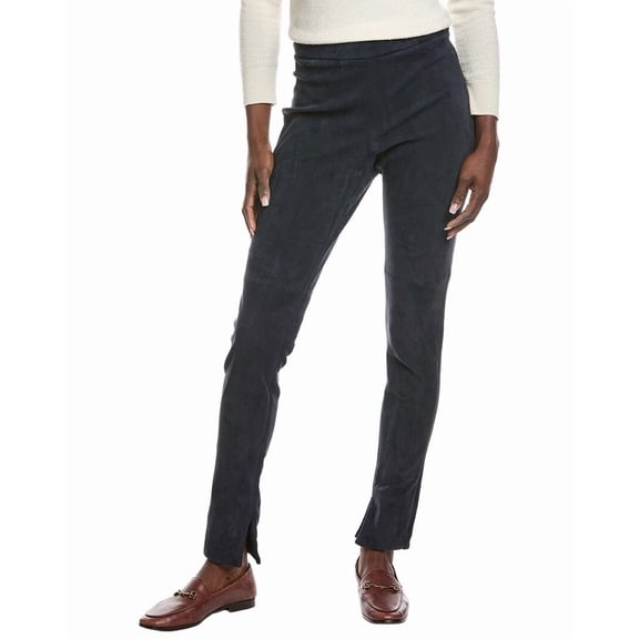 Akris womens Fria Suede Pant, 12, Navy